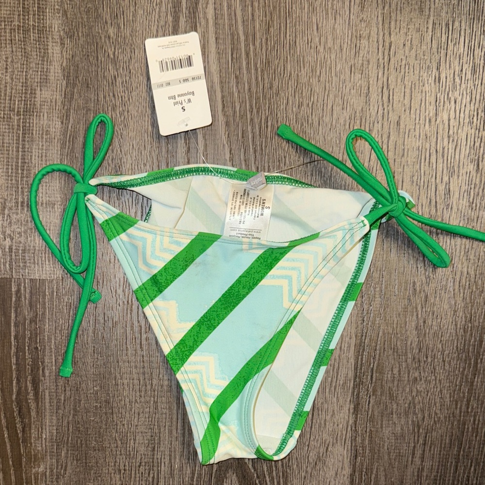 NWT Patagonia Green and White Bikini Bottom sz S